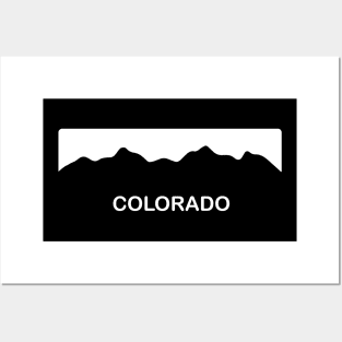 Colorado License Plate Rocky Mountains White Posters and Art